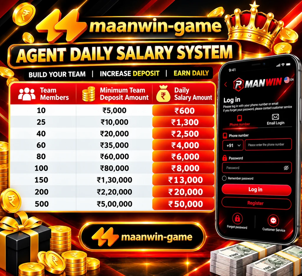maanwin-game red and gold Agent Daily Salary System artwork